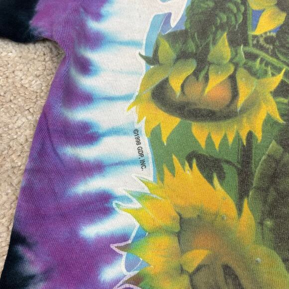 Vintage Liquid Blue Grateful Dead Tie Die T Shirt Womens Medium Crop Top Biffle - Picture 4 of 9